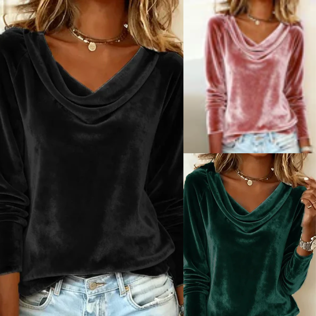 Martina - Camicia con collo drappeggiato