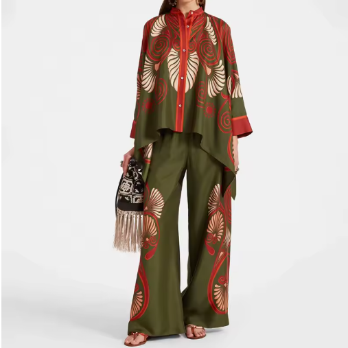 ELEGANTE ABITO 2 PEZZI - CON STAMPA GEOMETRICA IRREGOLARE